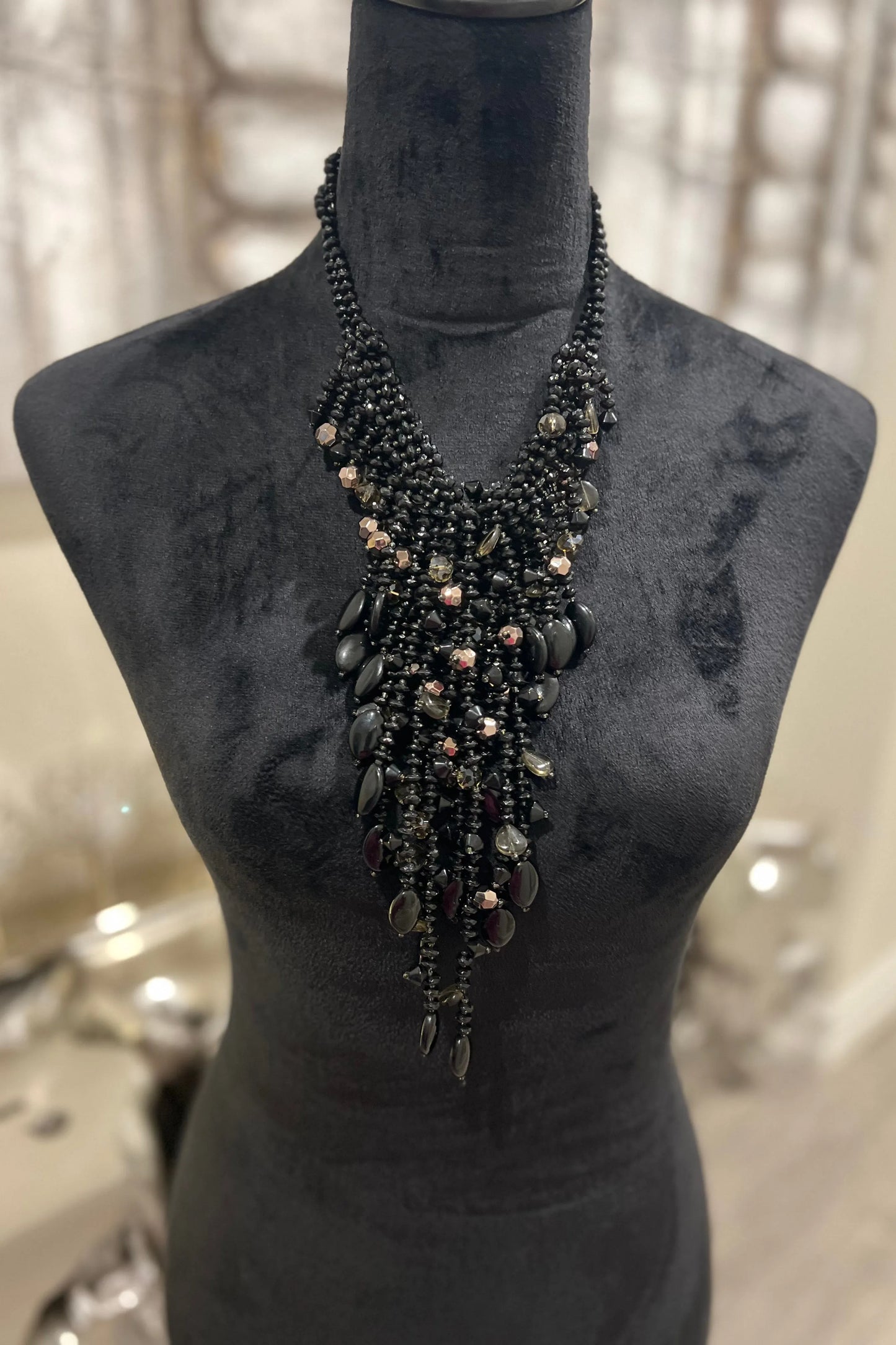 Clustered Black Beauty Necklace