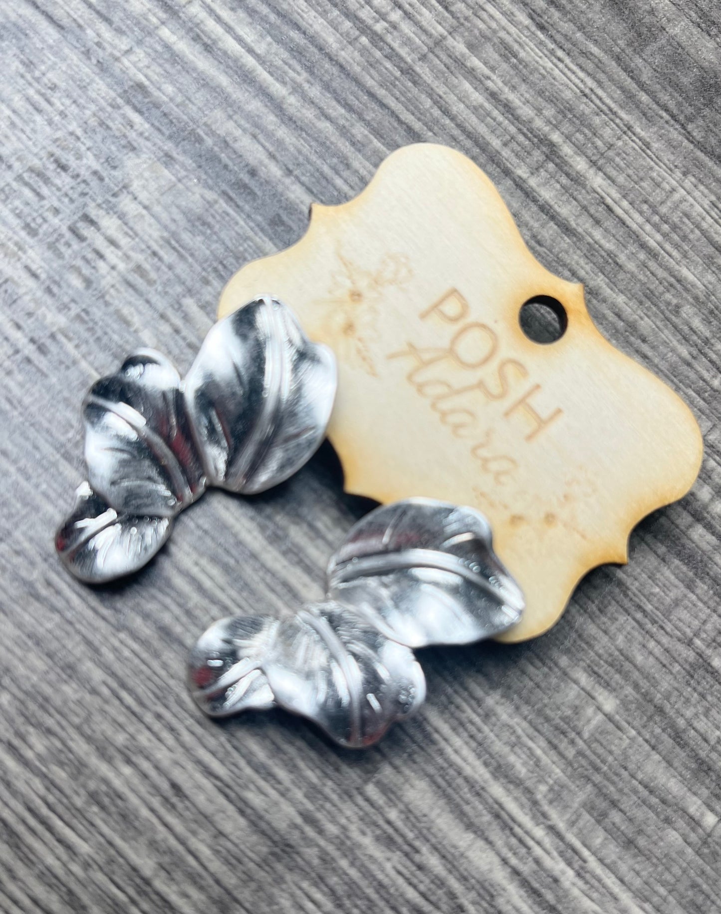 Silver Flower Halves Earrings