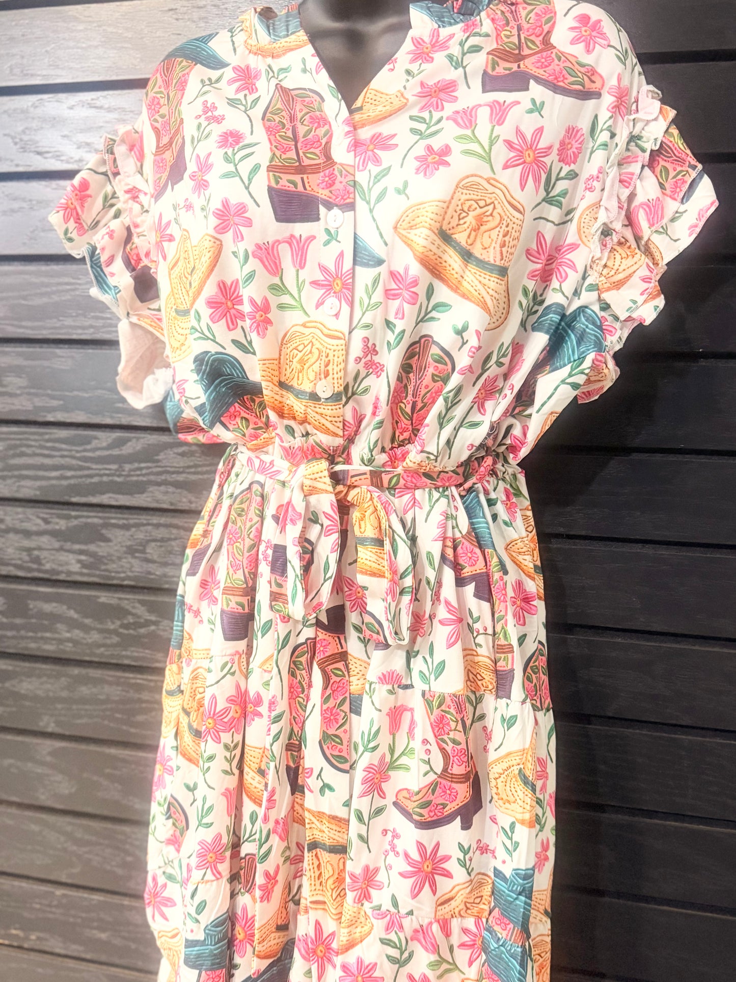 Rodeo Ready Belted Shorts Romper