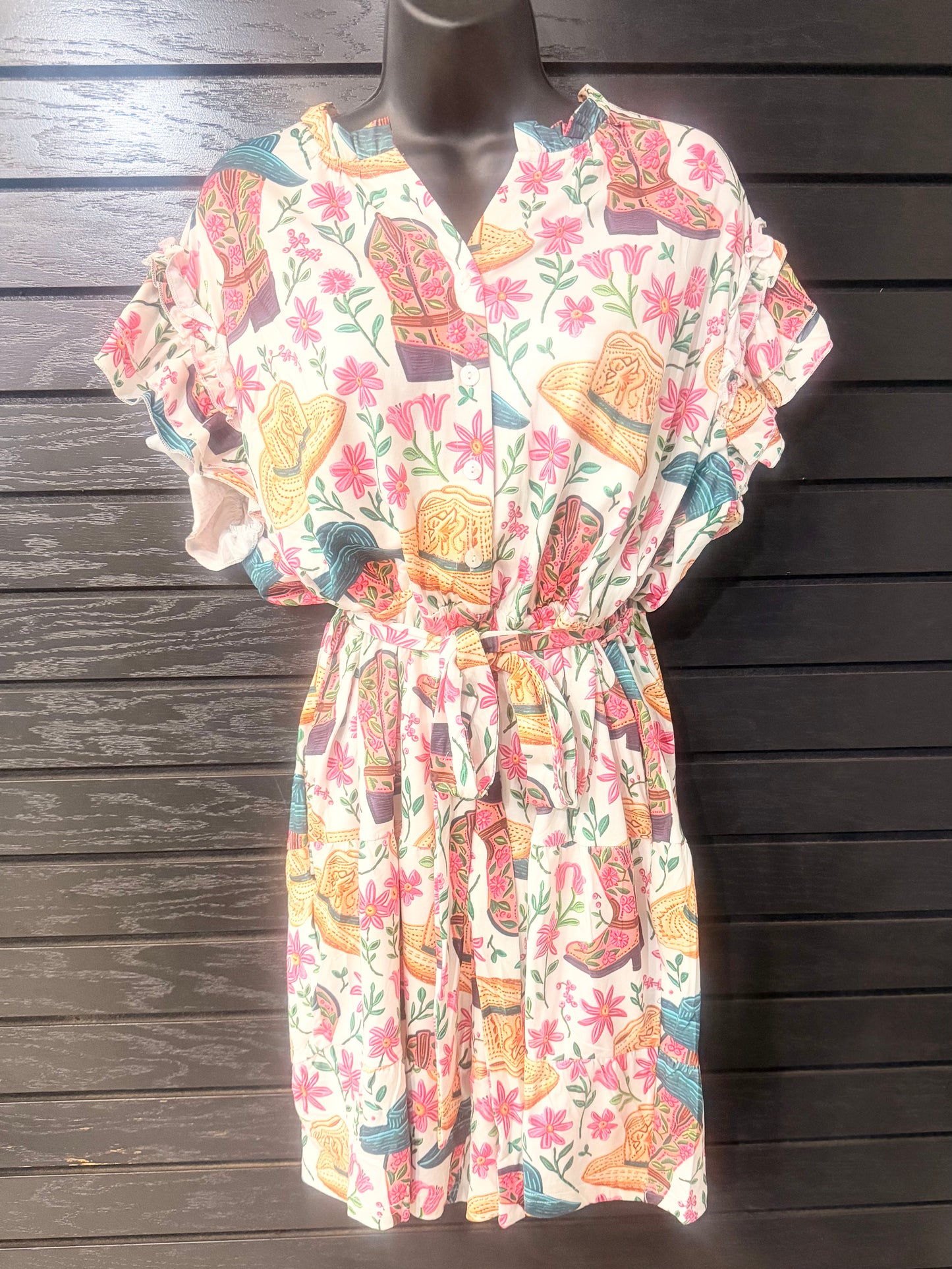 Rodeo Ready Belted Shorts Romper
