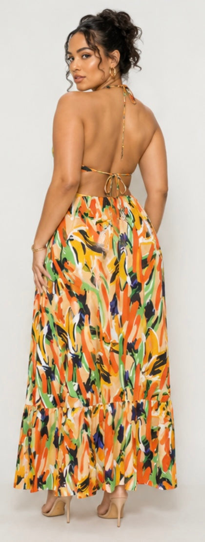 Summer Sunshine Color Cutout Dress