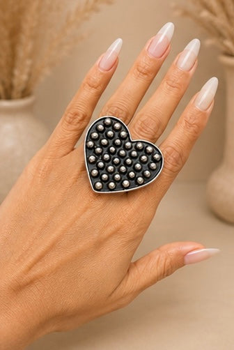 Black Studded Rings