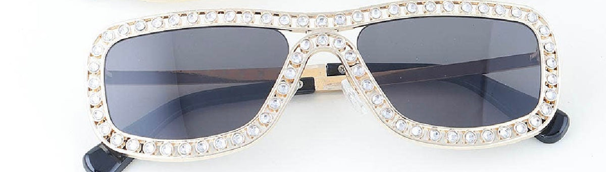 Crystal Rhinestone Wrap Around Sunglasses