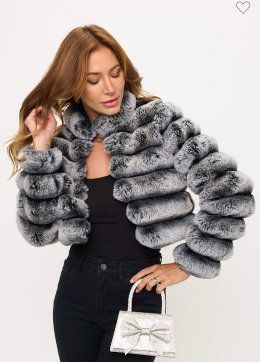 Faux Chinchilla Crop Jacket
