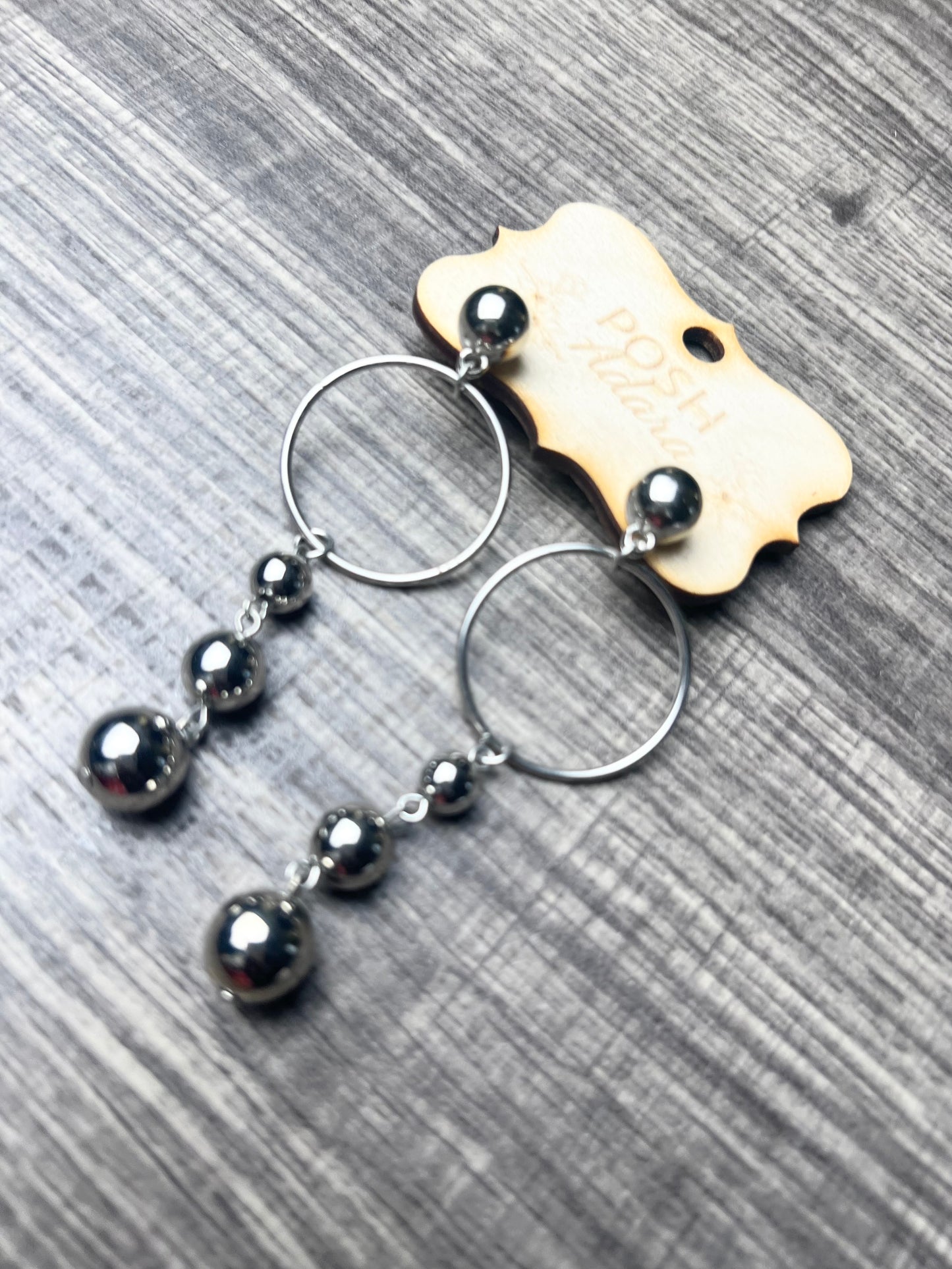 Dangling Silver & Circle Earrings