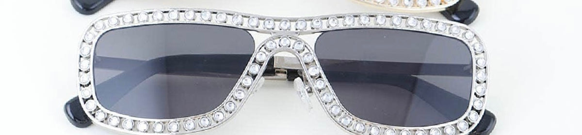 Crystal Rhinestone Wrap Around Sunglasses