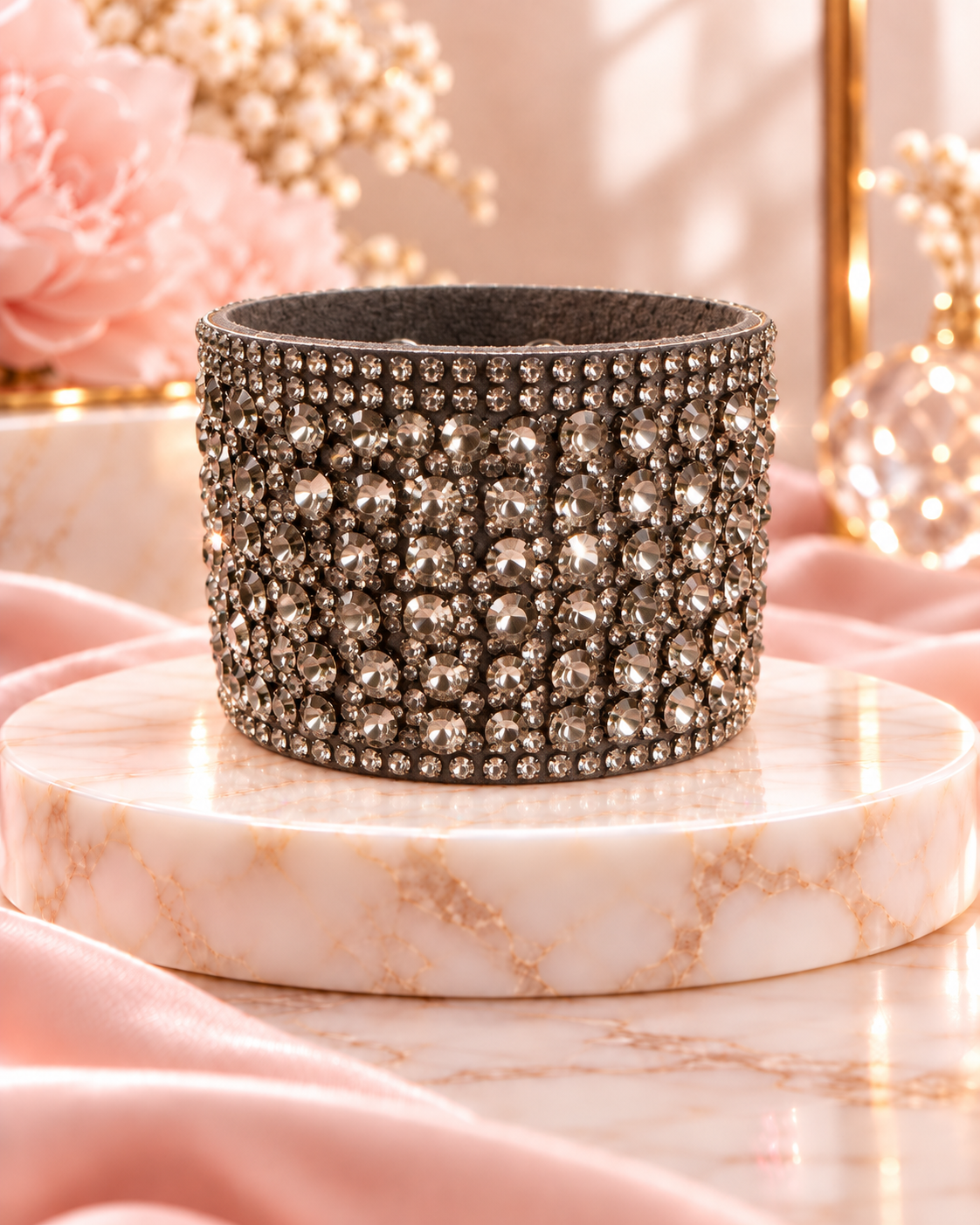 Sparkle Glam Lightweight Cuff Bracelet-Posh Adara