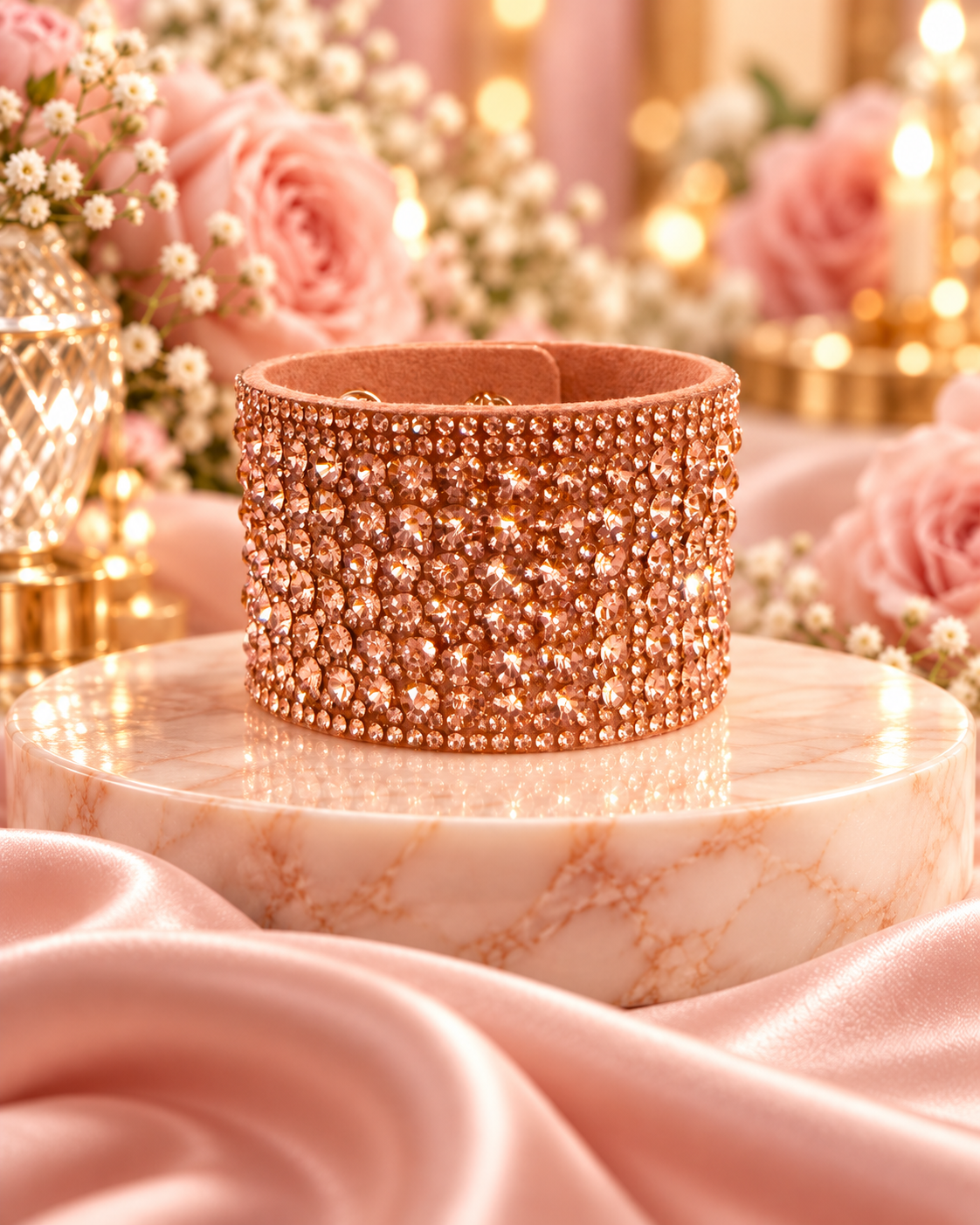 Sparkle Glam Lightweight Cuff Bracelet-Posh Adara