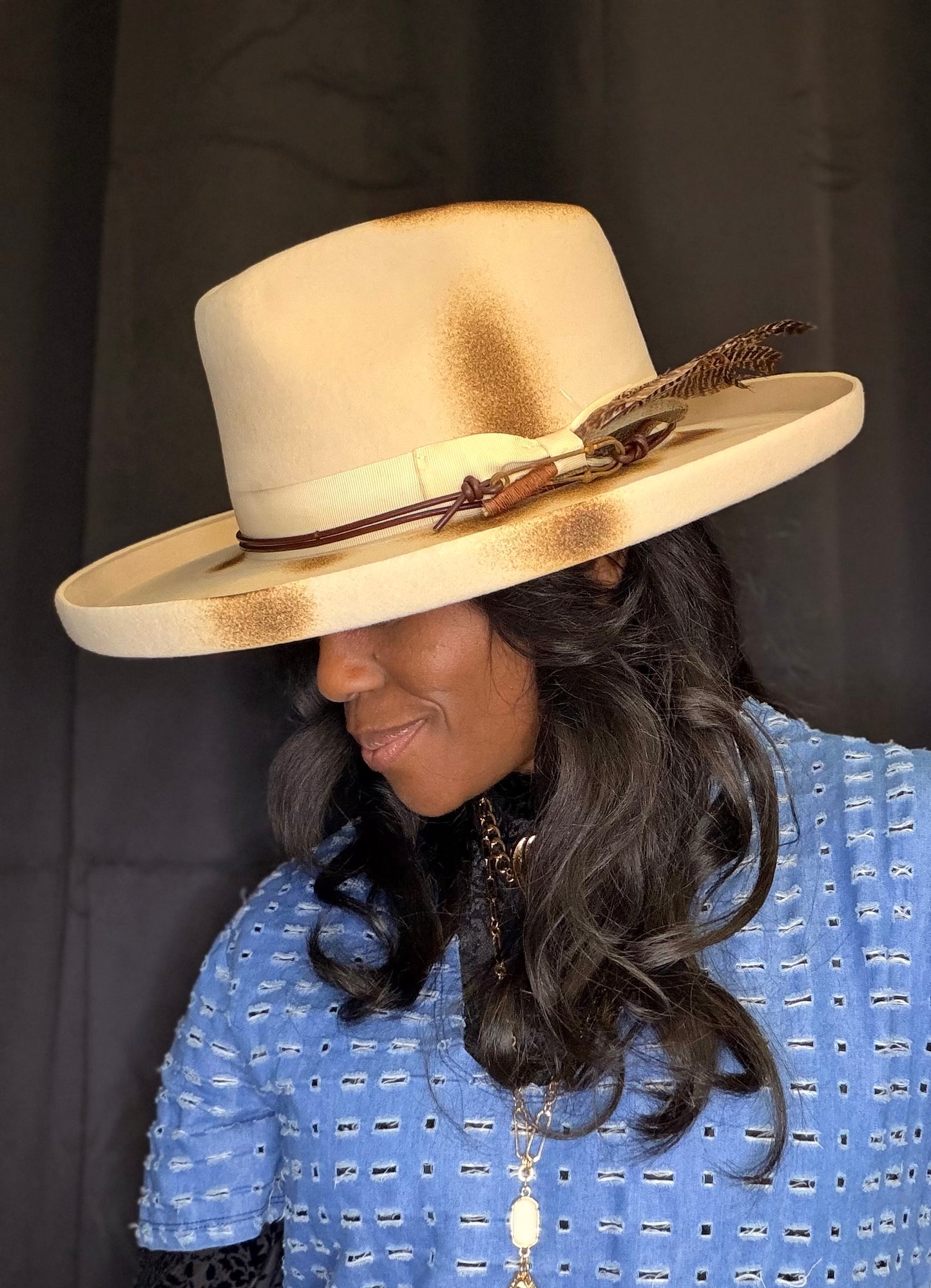 The Wanderer Distressed Flip Brim Fedora