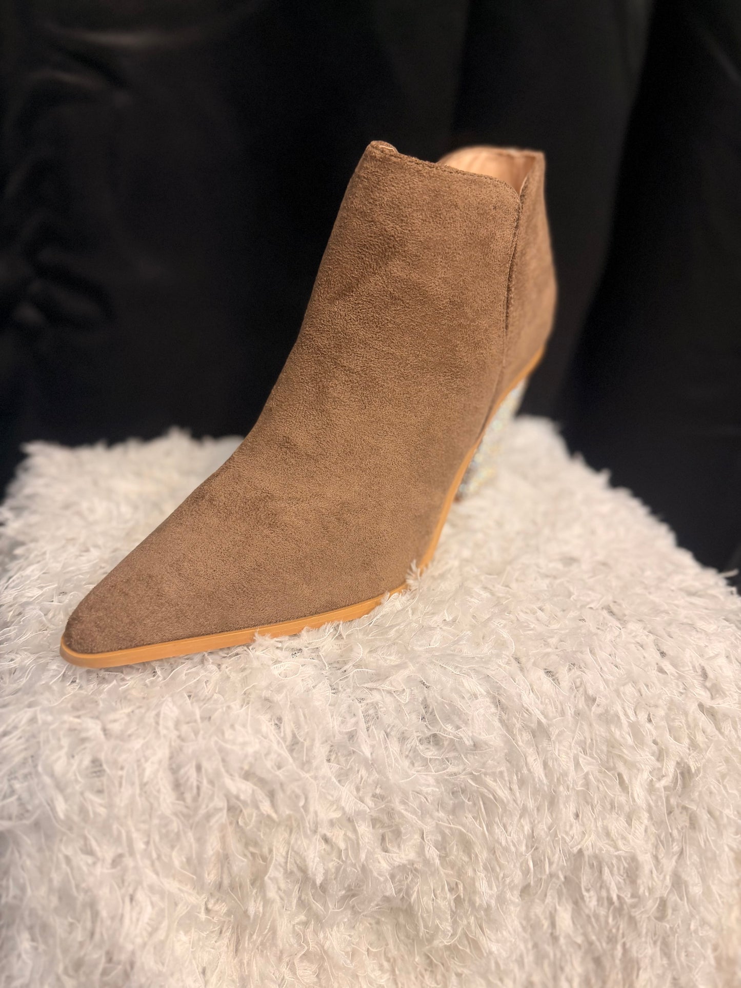 Bling Block Heel Bootie