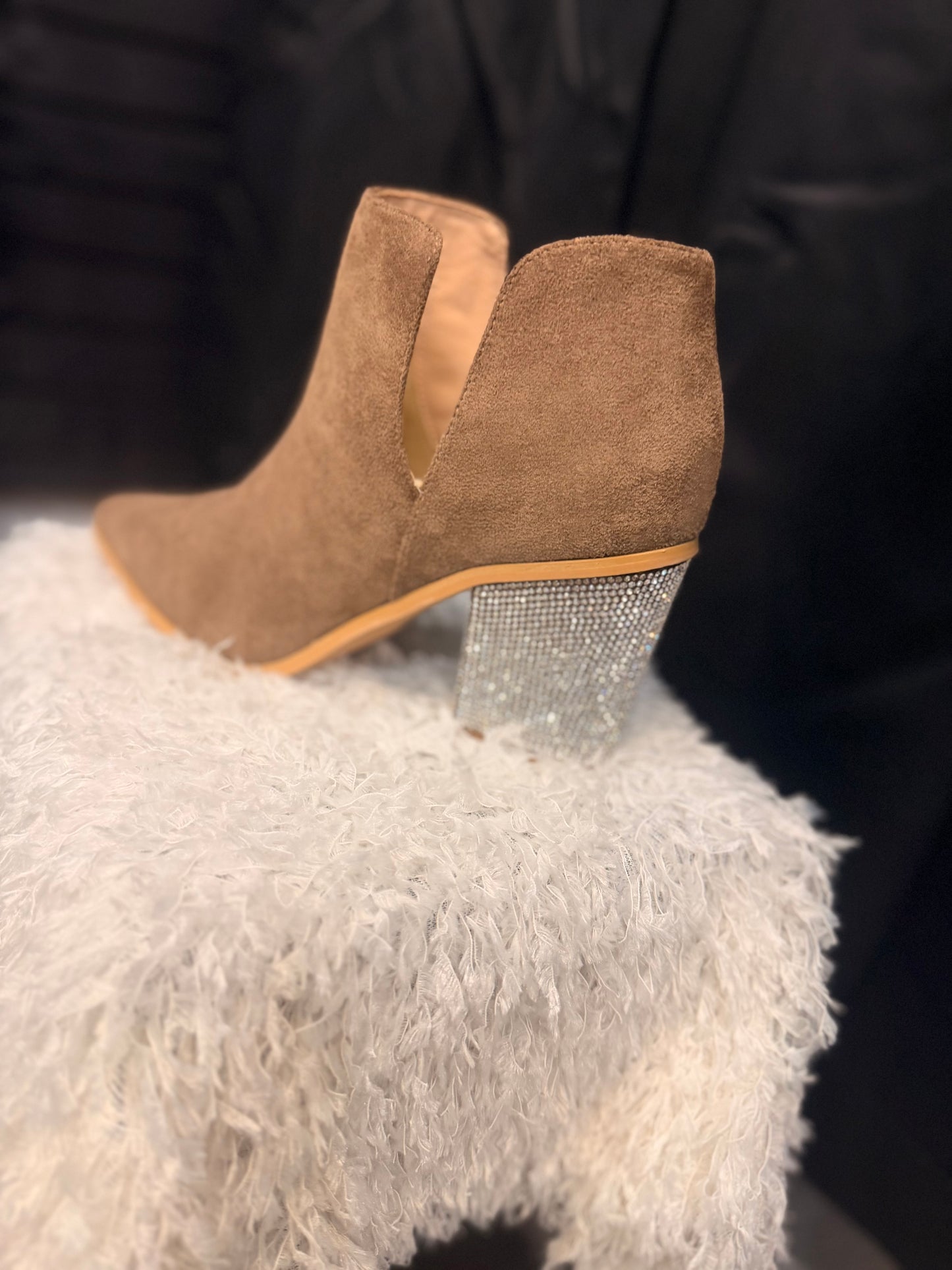 Bling Block Heel Bootie