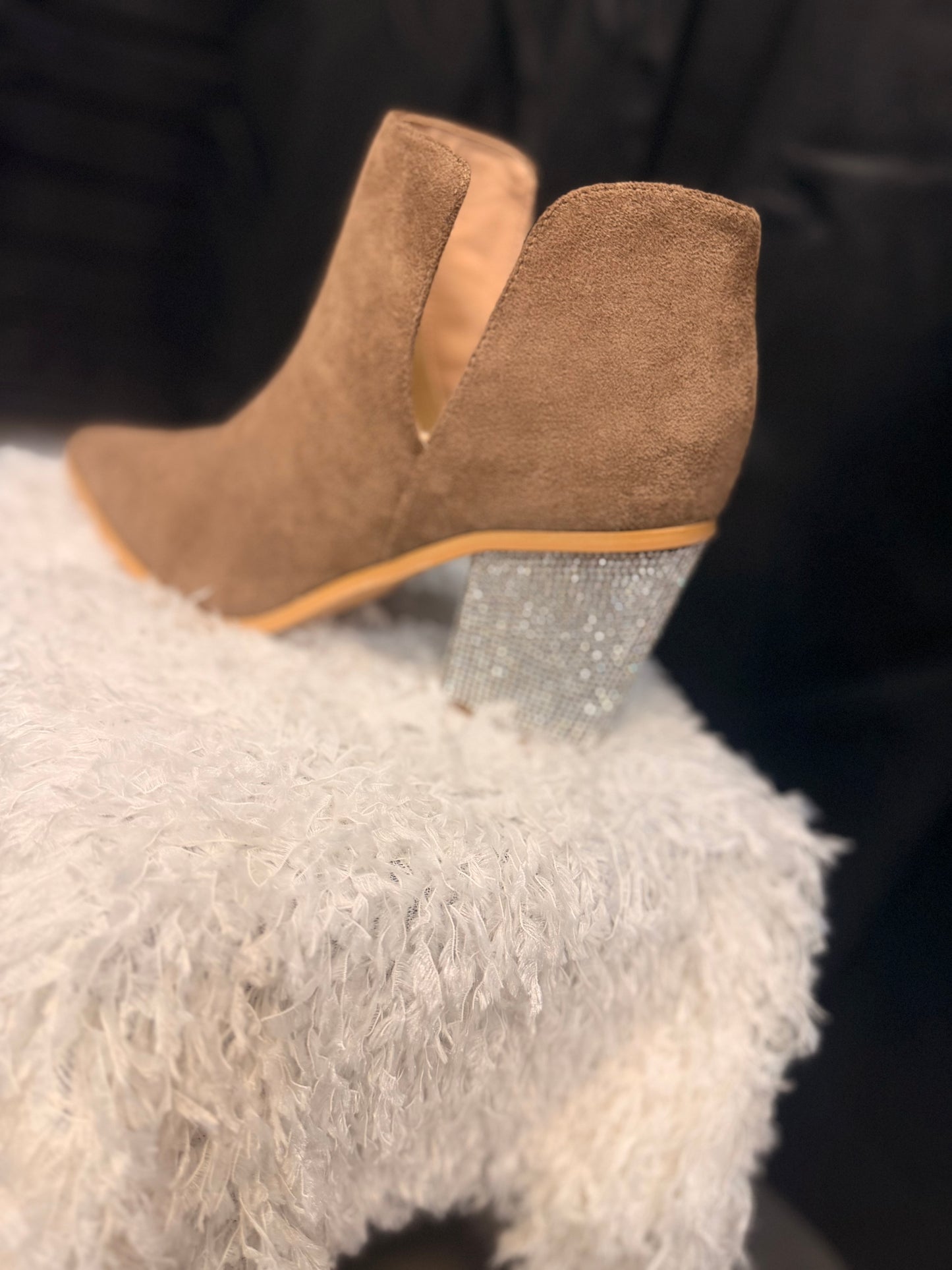 Bling Block Heel Bootie
