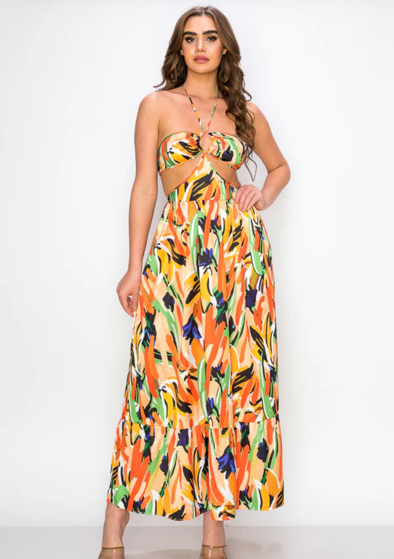 Summer Sunshine Color Cutout Dress
