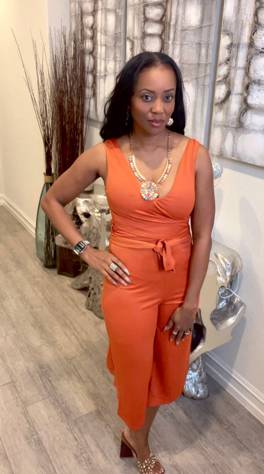 Be A Baddie Wrap Front Capri Romper