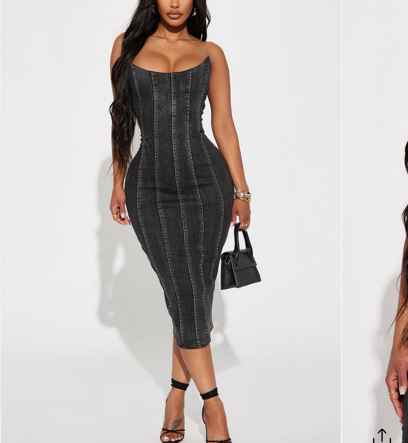 PLUS:  Bodacious Black Denim Strapless Dress