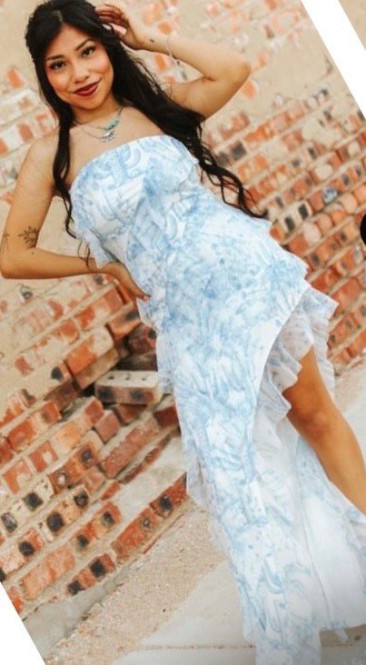 Elegant Diagonal Ruffle Dress
