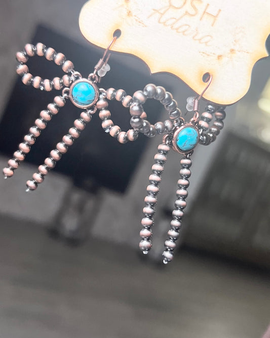 BOWS IN COPPER EARRINGS