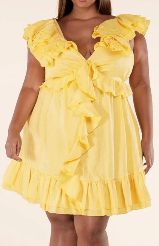 Fair Lady Yellow Dress:Plus