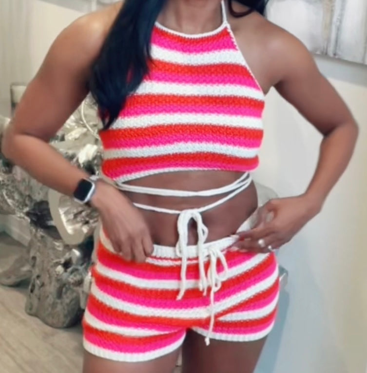Crochet Shorts Set