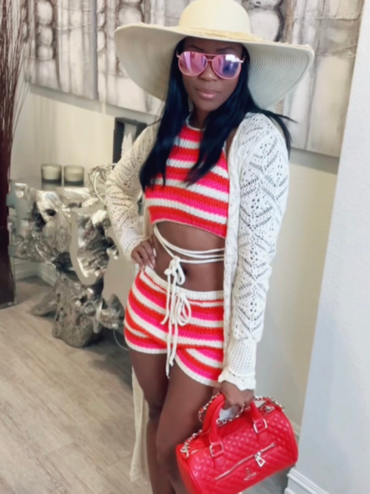 Crochet Shorts Set