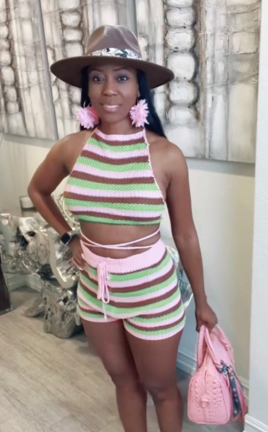 Crochet Shorts Set