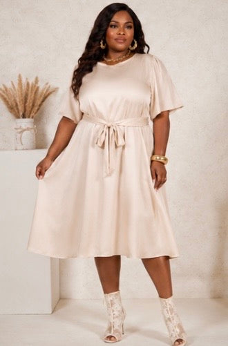 Boss Vibe Plus Size Satin Dress