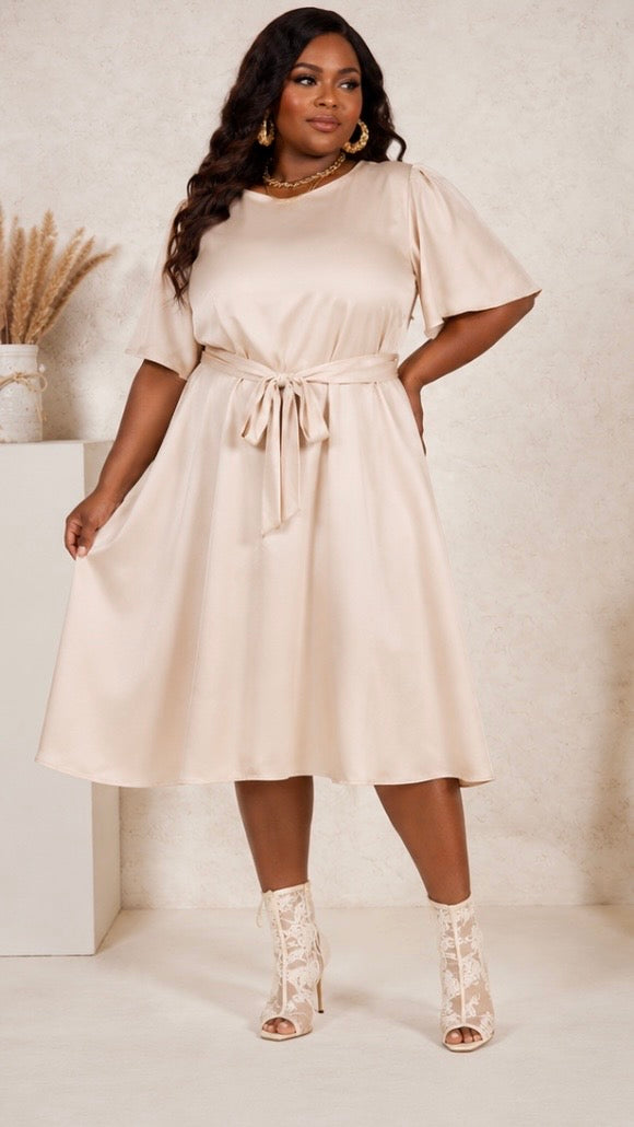 Boss Vibe Plus Size Satin Dress