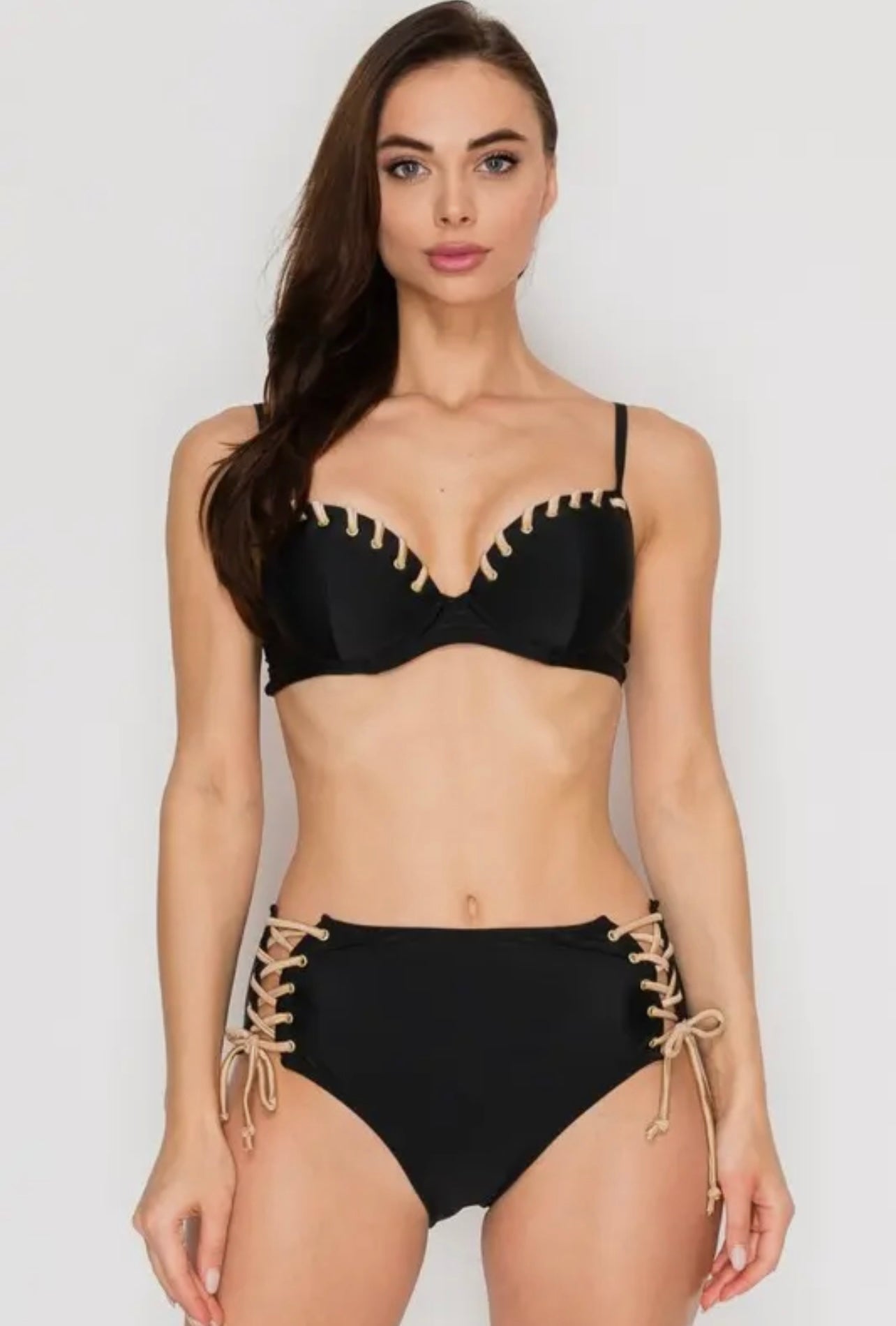 EYELET LACE HIGH WAIST BIKINI
