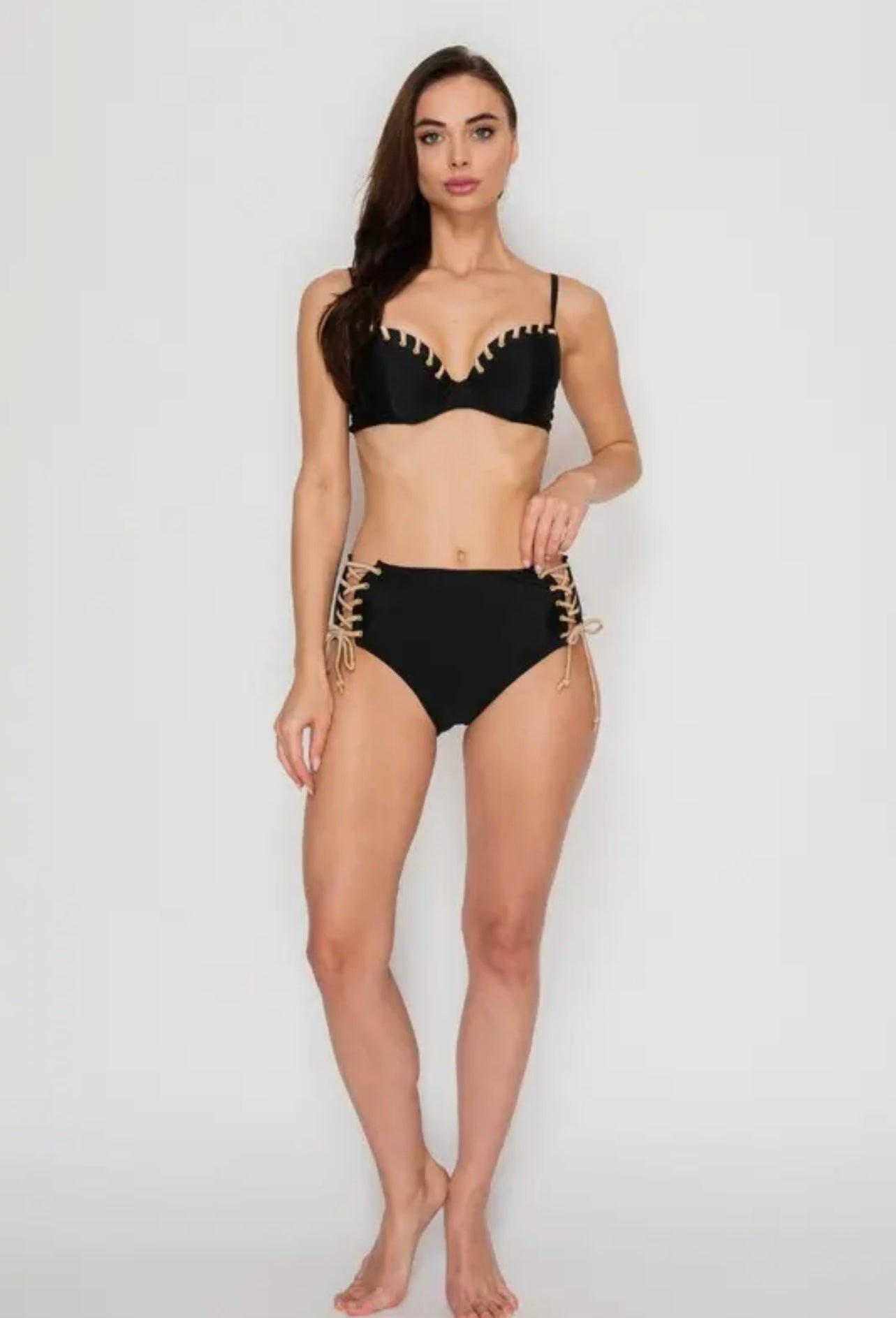 EYELET LACE HIGH WAIST BIKINI