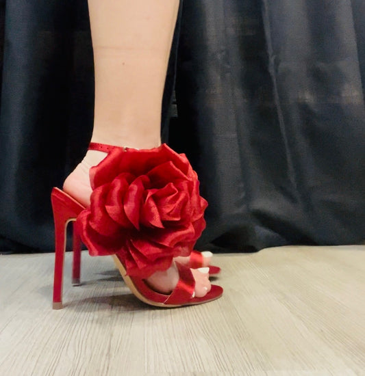 Forever Luscious Red Rose Sandals