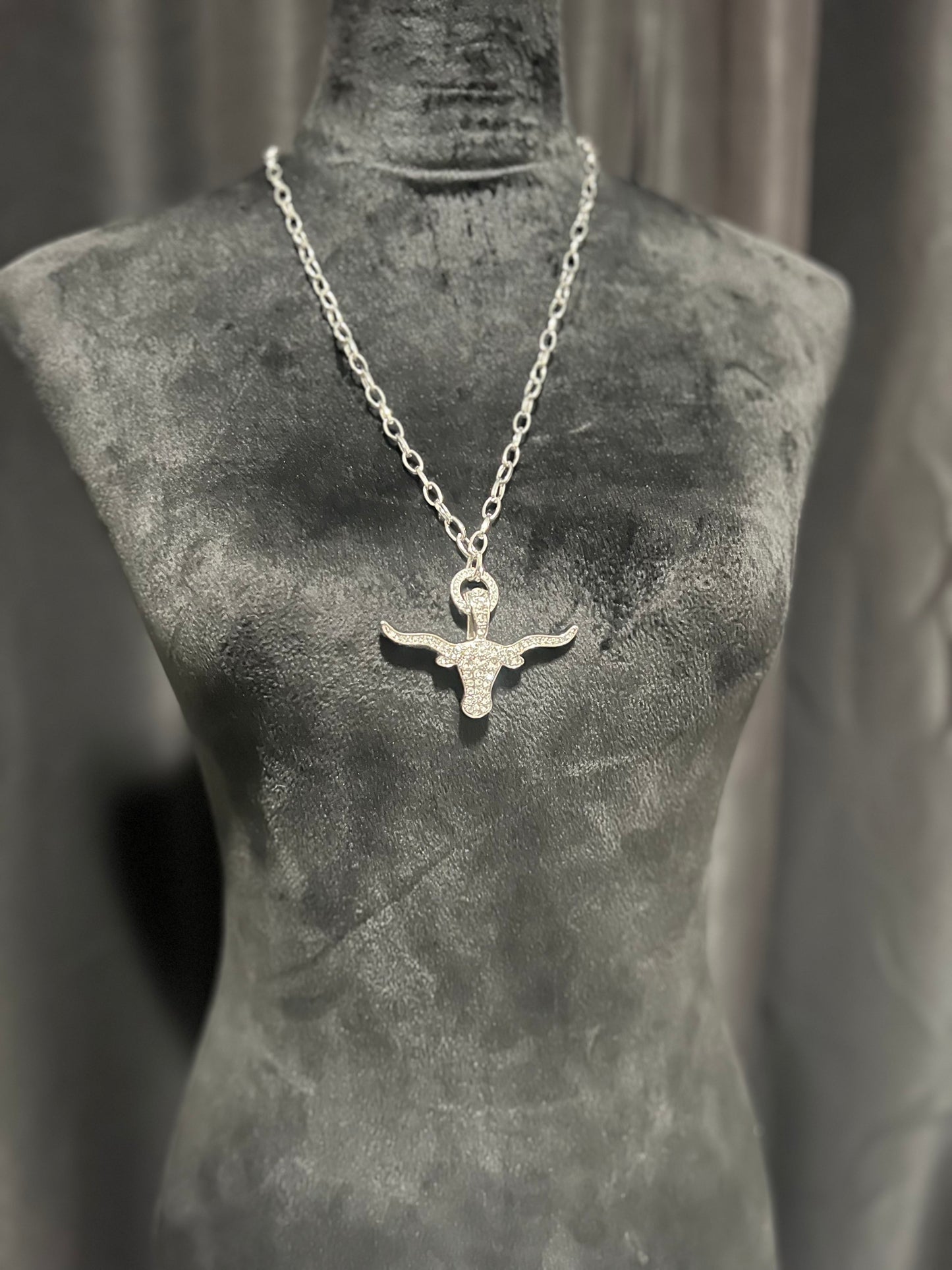 LONGHORN & RHINESTONE NECKLACE