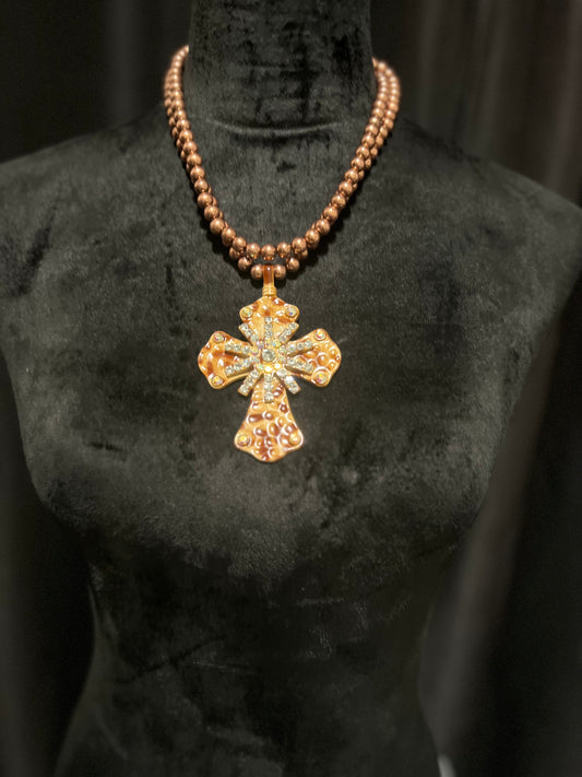 ANIMAL PRINT CROSS NECKLACE-BOX