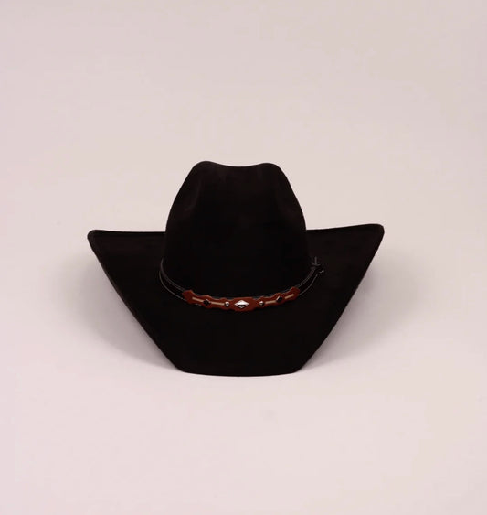Vegan Suede Cattleman Western Hat (Low Crown)