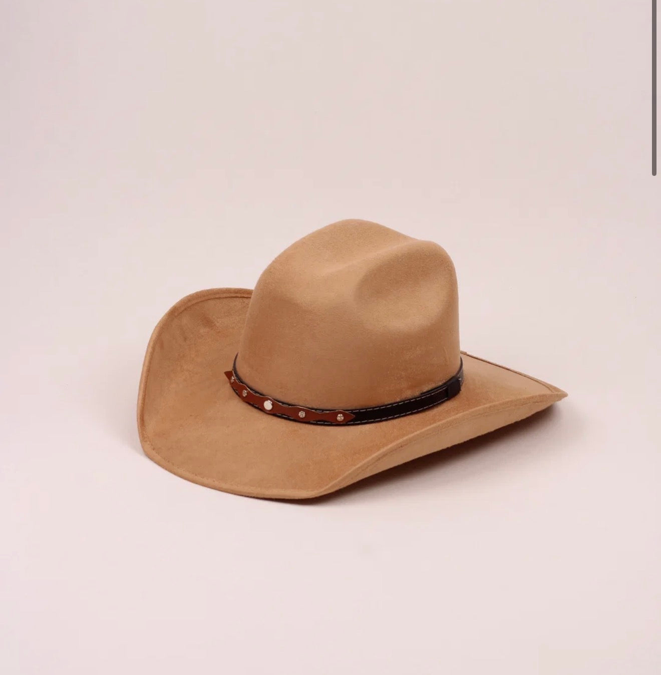 Vegan Suede Cattleman Western Hat (Low Crown)