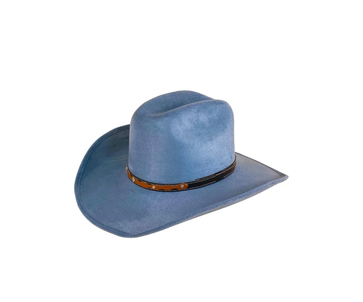 Vegan Suede Cattleman Western Hat (Low Crown)