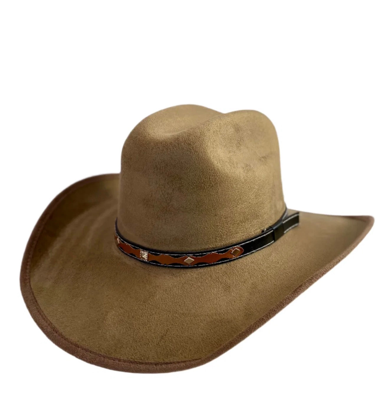 Vegan Suede Cattleman Western Hat (Low Crown)