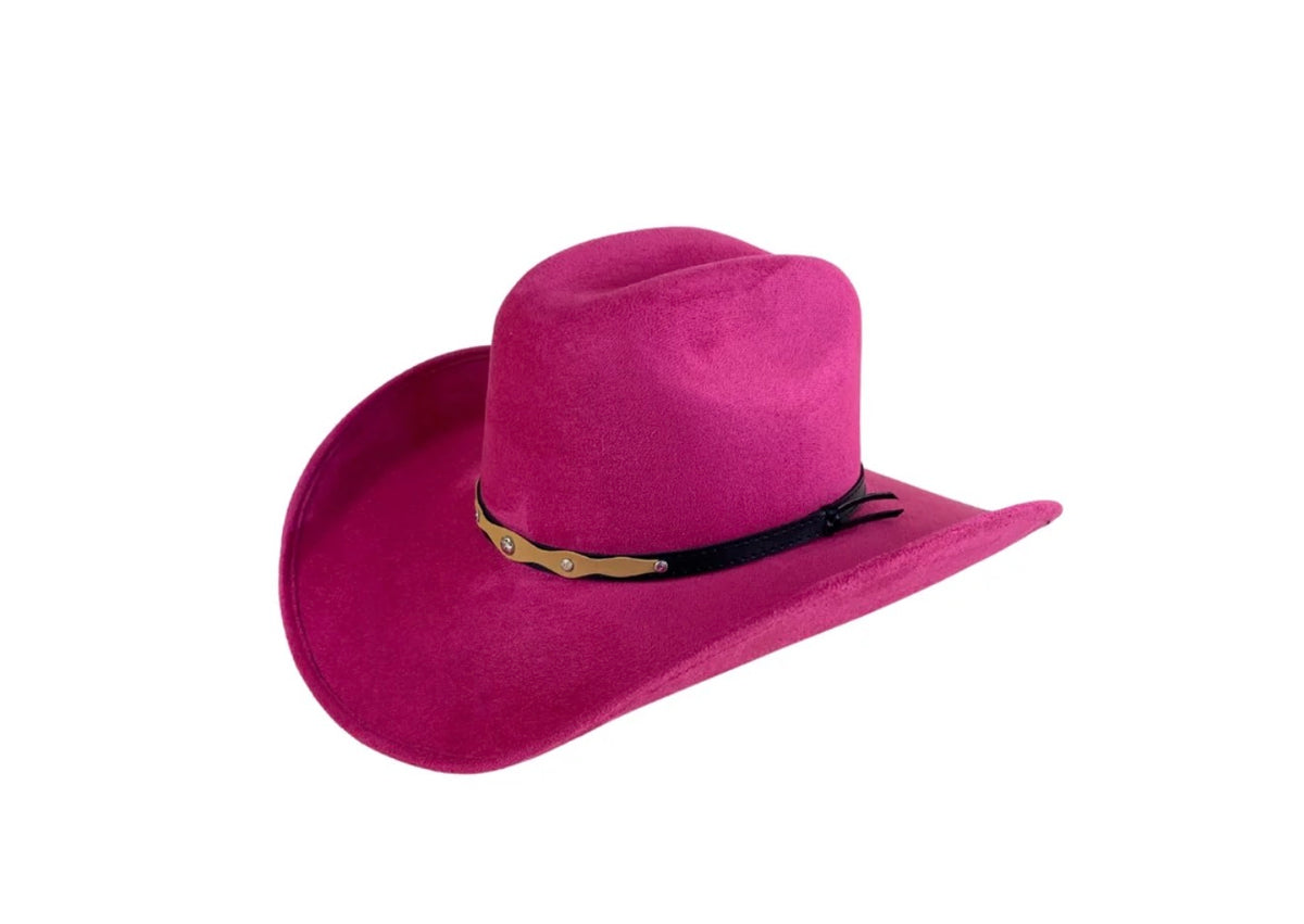 Vegan Suede Cattleman Western Hat (Low Crown)