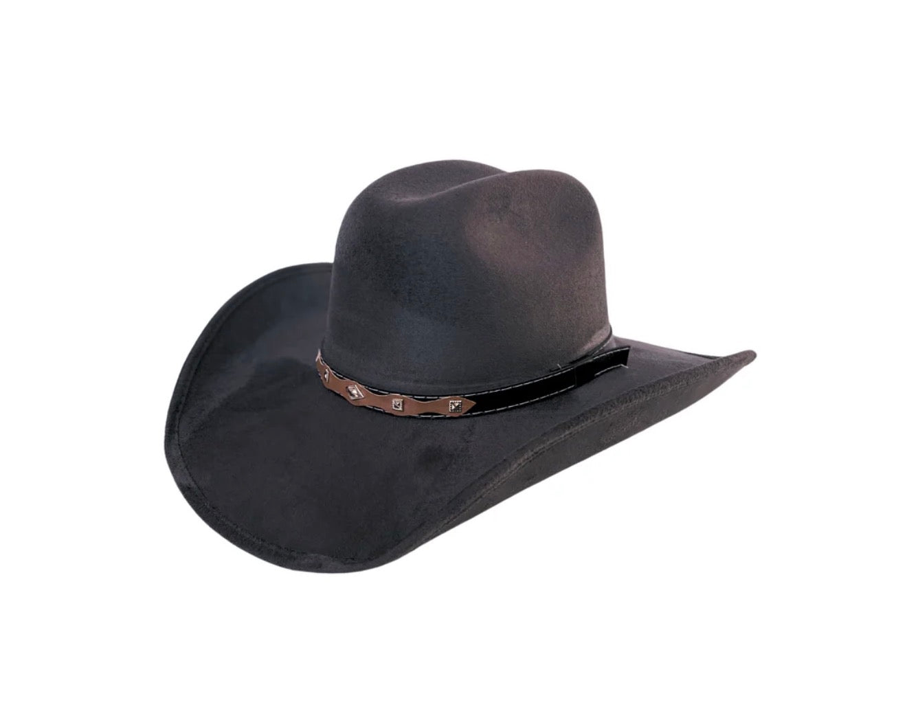 Vegan Suede Cattleman Western Hat (Low Crown)