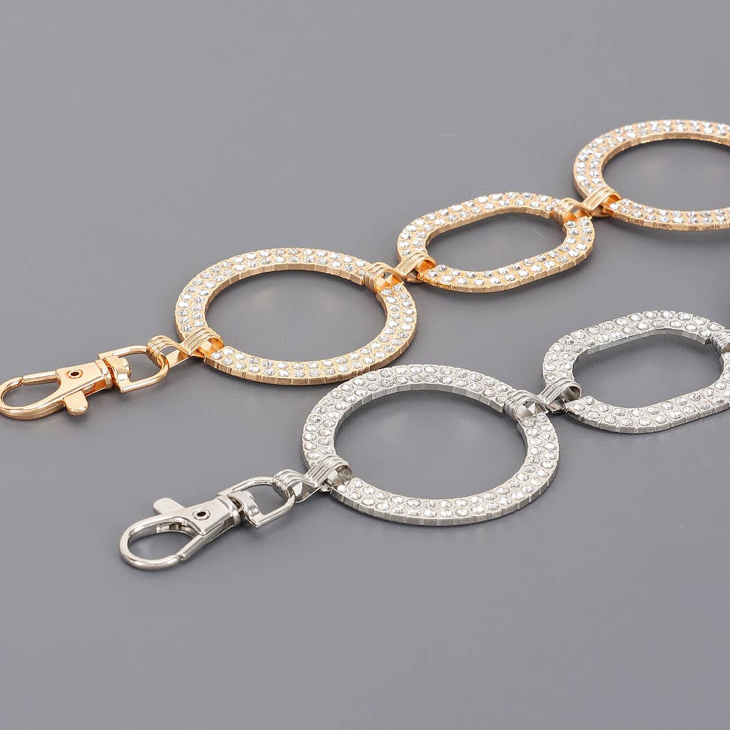 Hoops & Loops Rhinestone Chain Belt