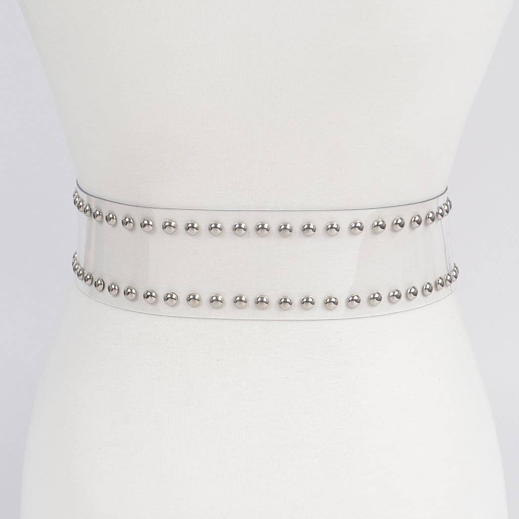 Studded Transparent Waist Belt