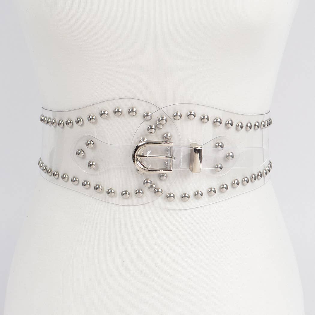 Studded Transparent Waist Belt