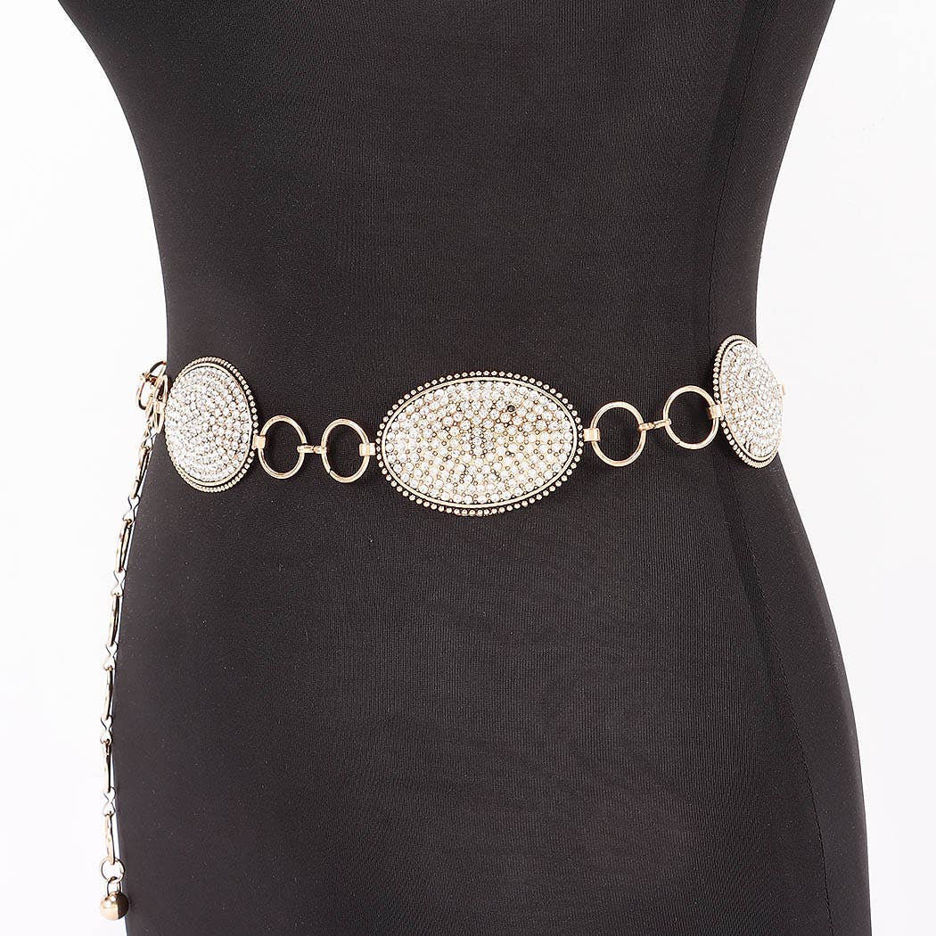 All Glam Rhinestone Chain Belt