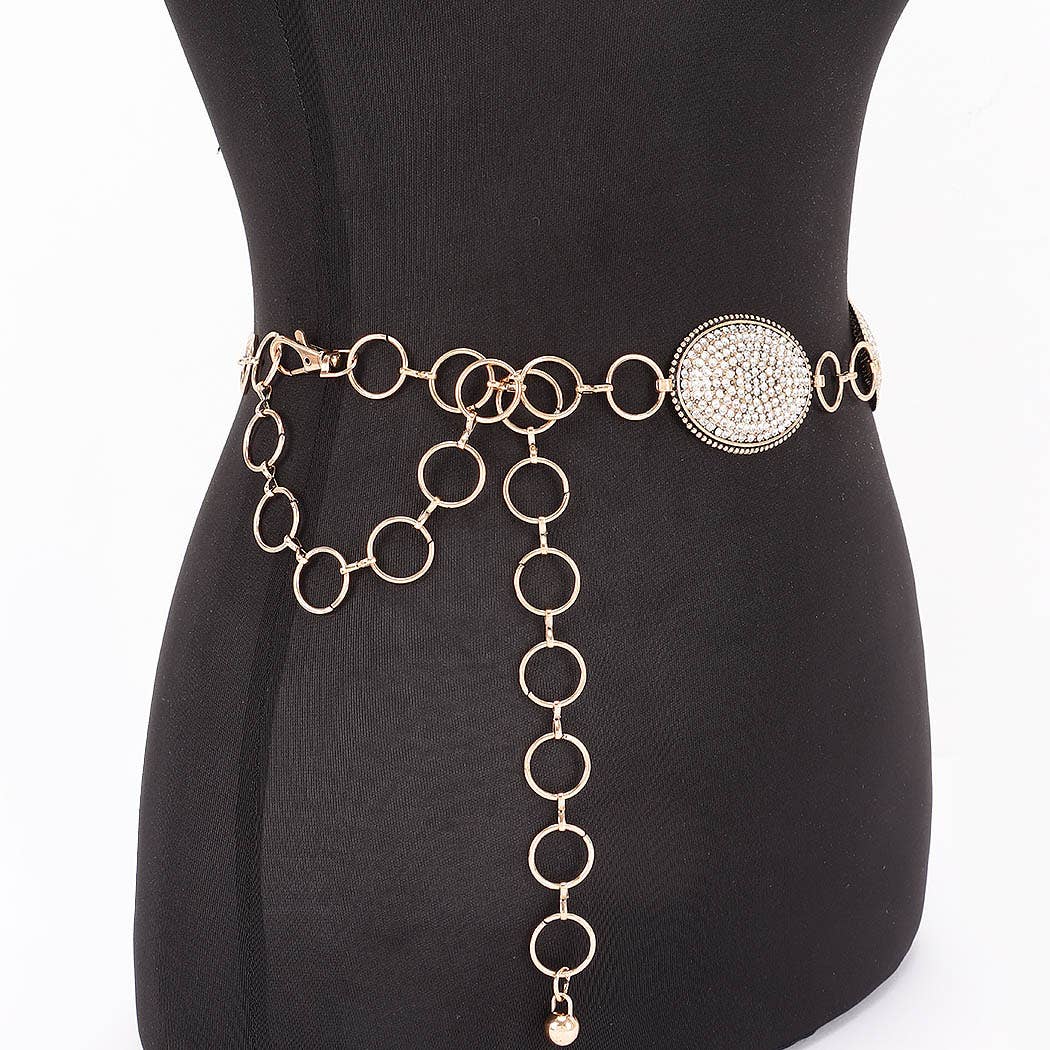 All Glam Rhinestone Chain Belt