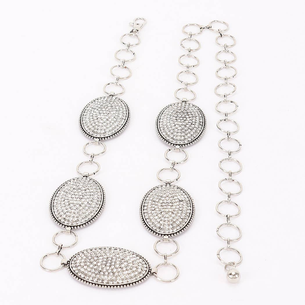 All Glam Rhinestone Chain Belt